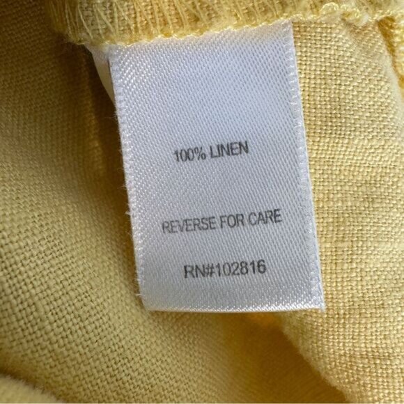 Garnet Hill Yellow Linen Sleeveless Midi Dress 14 - Picture 5 of 8